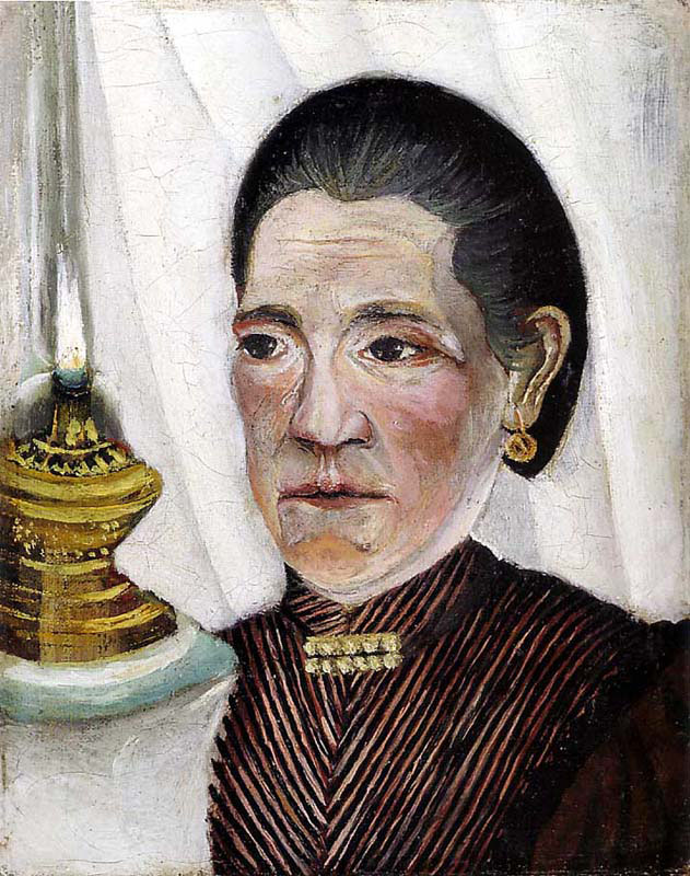 The Artist-s Second Wife with a Lamp